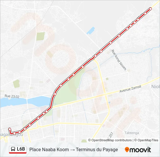 L6B Bus Line Map
