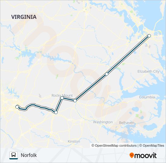 GREYHOUND US0654S Bus Line Map