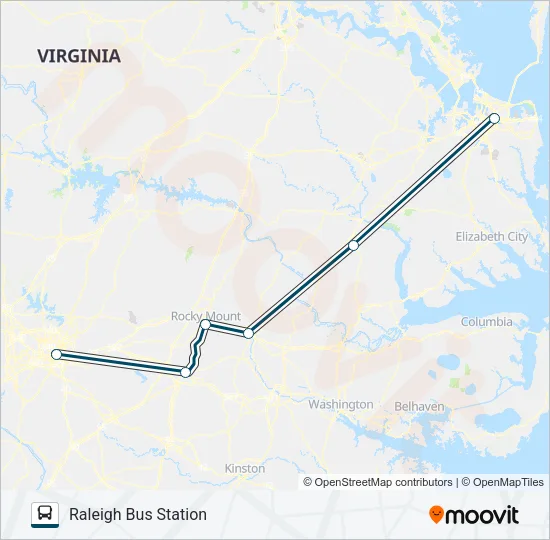 GREYHOUND US0654S Bus Line Map