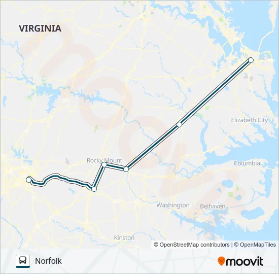 GREYHOUND US0654S Bus Line Map