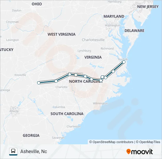 GREYHOUND US0654S Bus Line Map