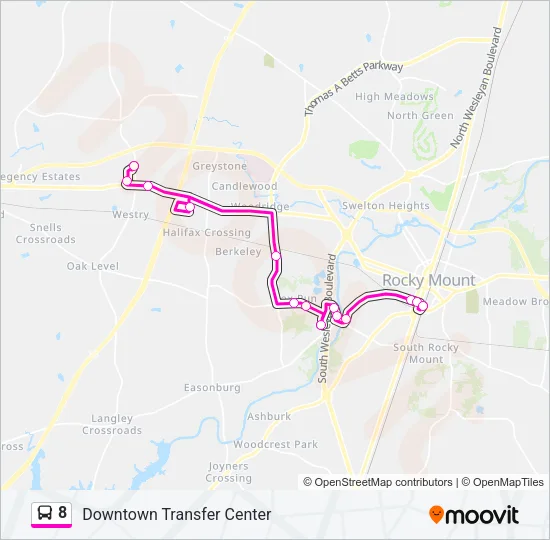 8 Bus Line Map