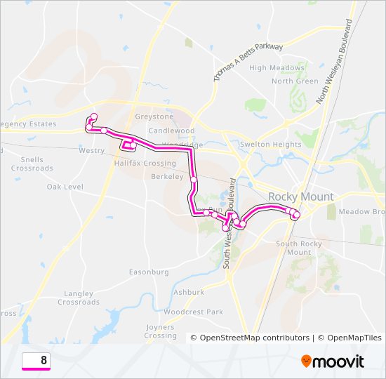 8 bus Line Map