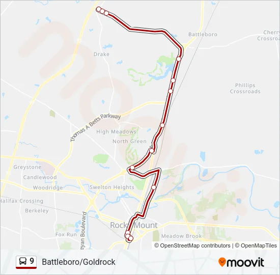 9 Bus Line Map
