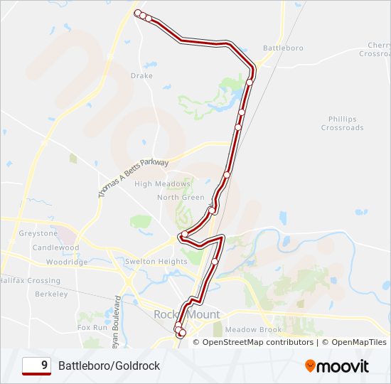 9 bus Line Map