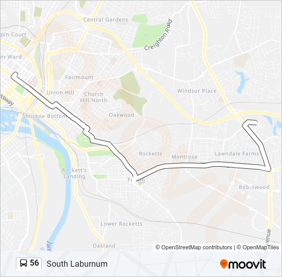 Ruta 56: horarios, paradas y mapas - South Laburnum (Actualizado)