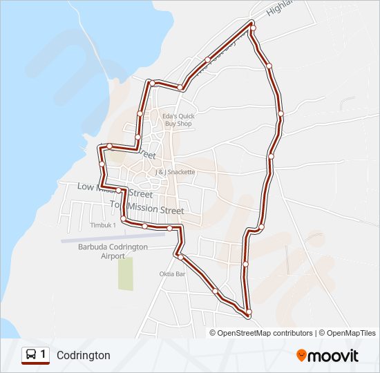 1 bus Line Map