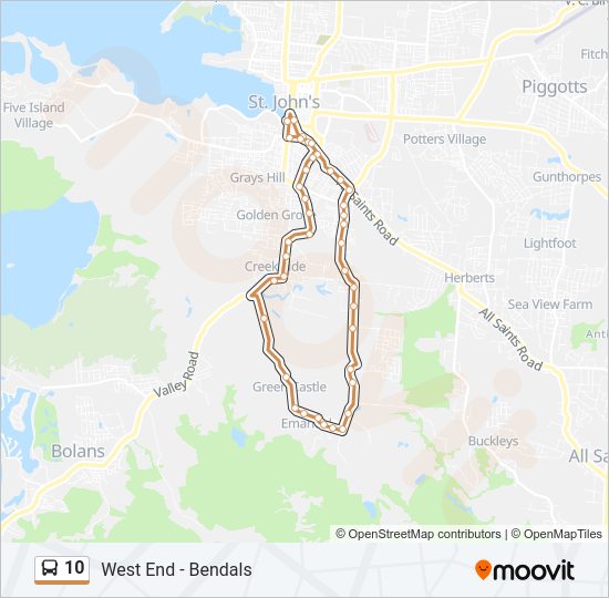 10 Bus Line Map