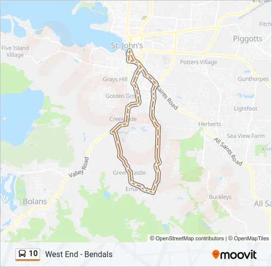 10 Bus Line Map