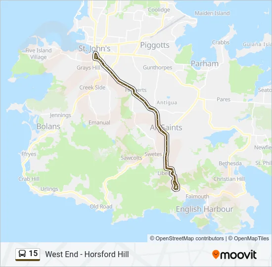 15 Bus Line Map