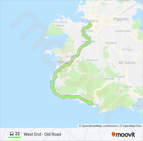 22 Bus Line Map