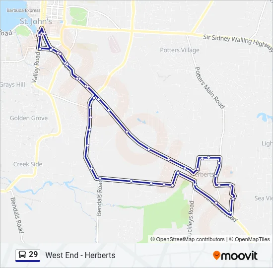 29 Bus Line Map