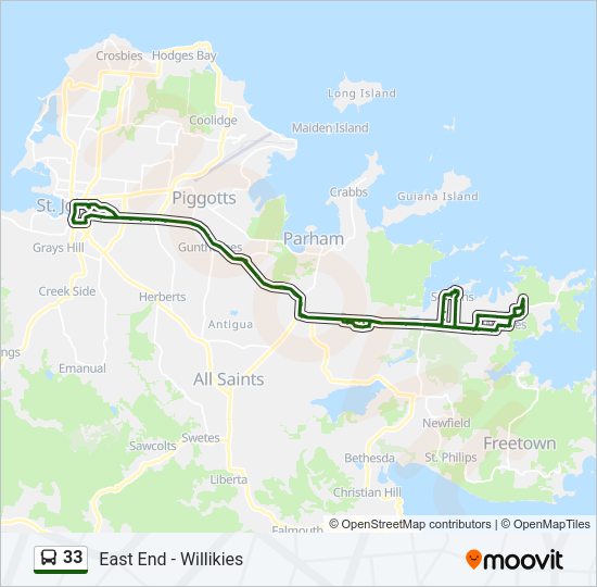 33 Bus Line Map