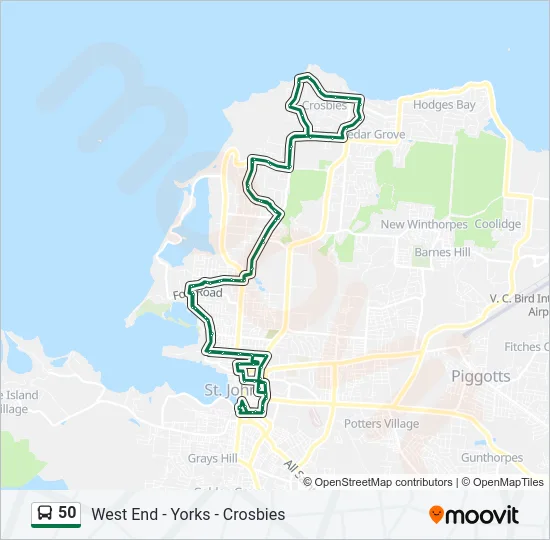 50 Bus Line Map