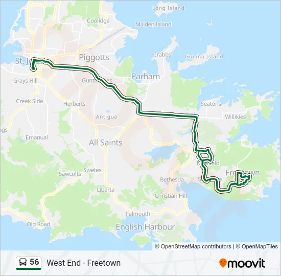 56 Bus Line Map