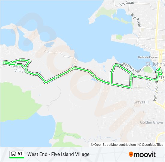 61 Bus Line Map