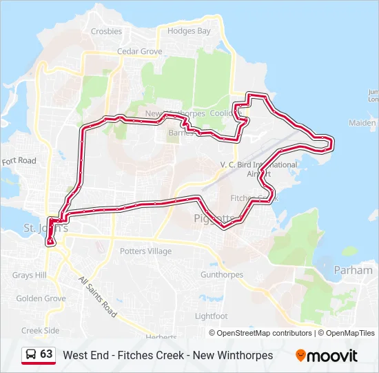 63 Bus Line Map