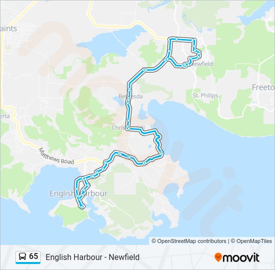65 Bus Line Map