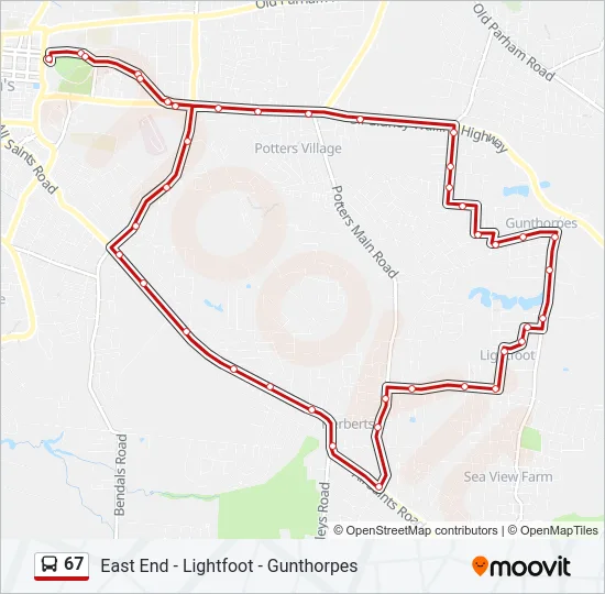 67 Bus Line Map