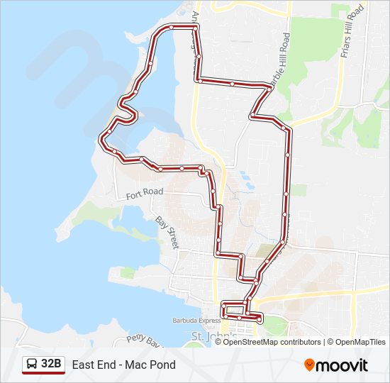 32B Bus Line Map