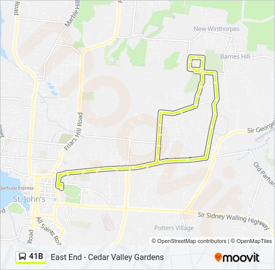41B Bus Line Map