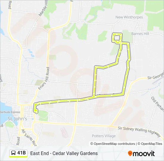 41B Bus Line Map