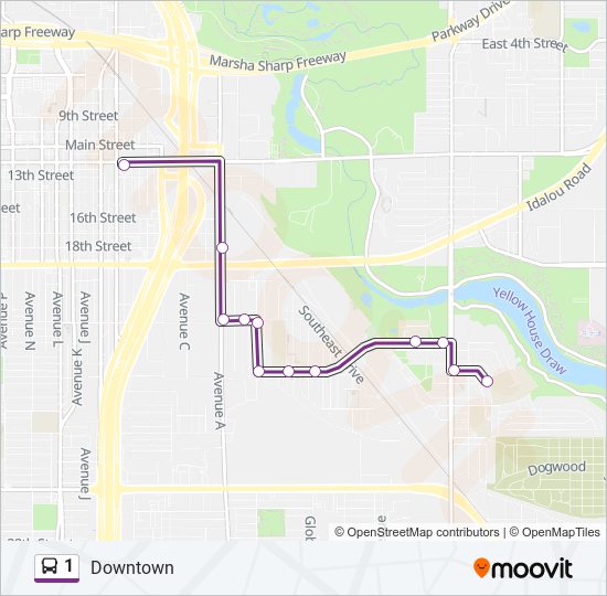 1 bus Line Map