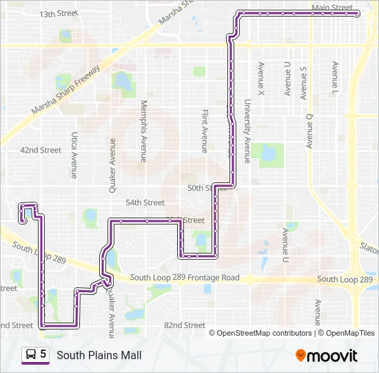 5 Bus Line Map
