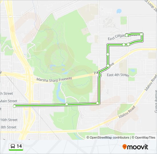 14 bus Line Map