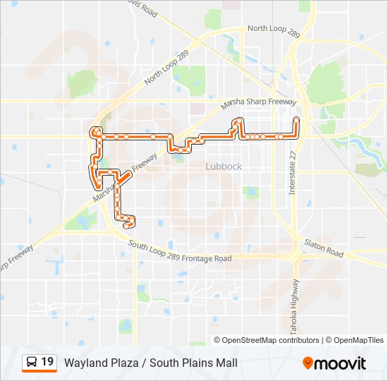 19 bus Line Map