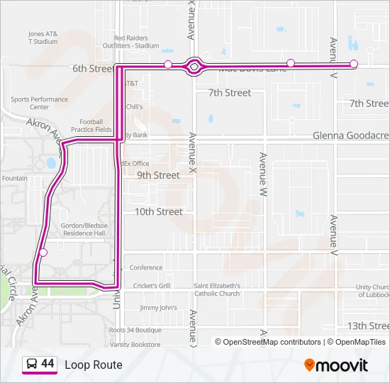 44 Bus Line Map