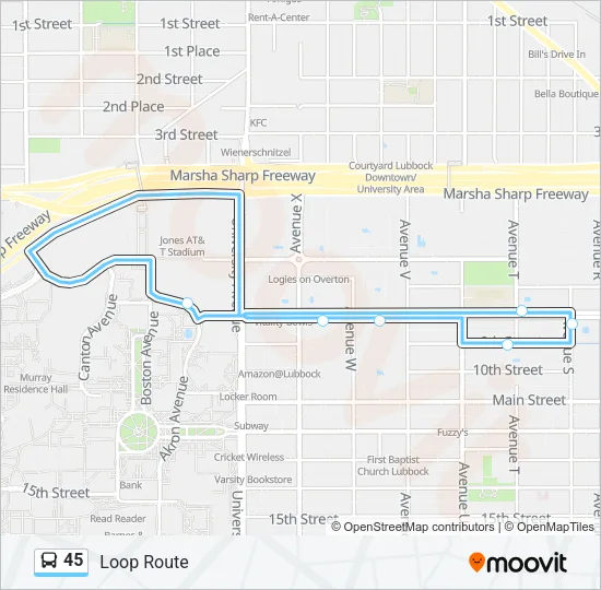 45 Bus Line Map