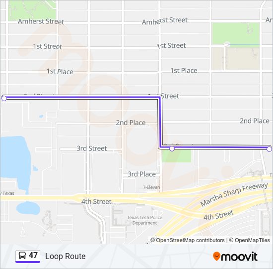 47 bus Line Map