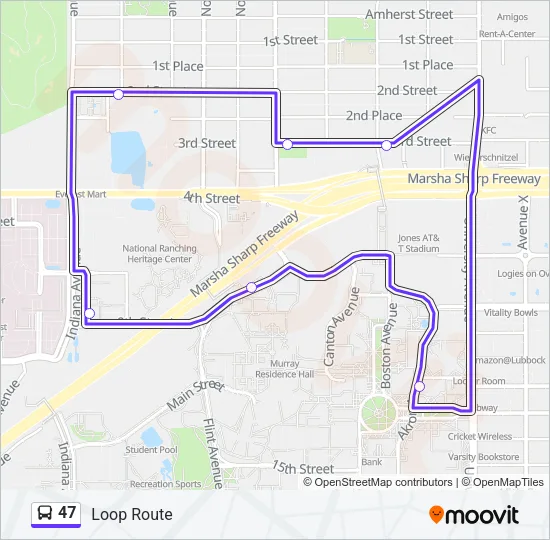 47 Bus Line Map