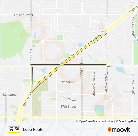50 Bus Line Map
