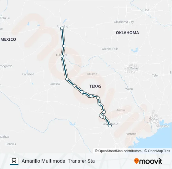 GREYHOUND US1184S Bus Line Map