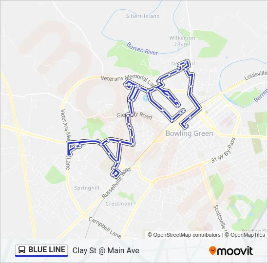 BLUE LINE Bus Line Map