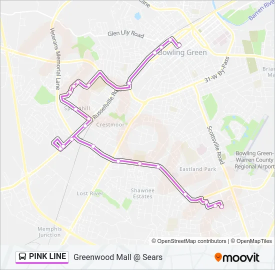 PINK LINE Bus Line Map