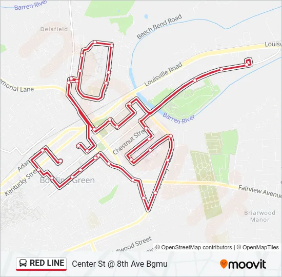 RED LINE Bus Line Map