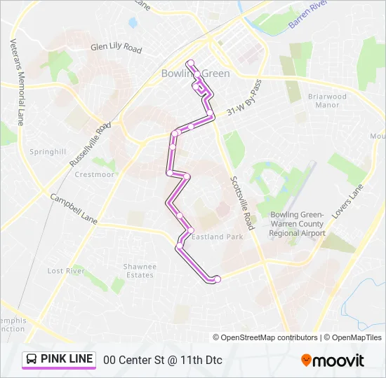 PINK LINE Bus Line Map