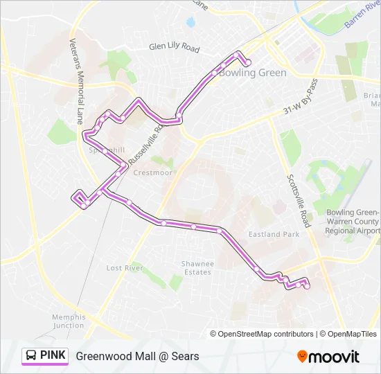 PINK Bus Line Map
