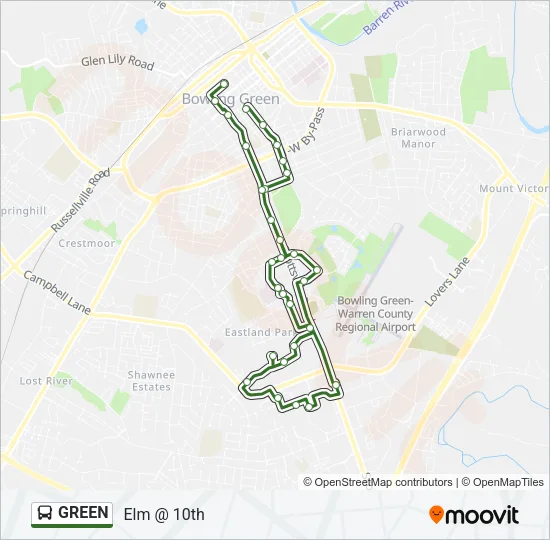 GREEN Bus Line Map