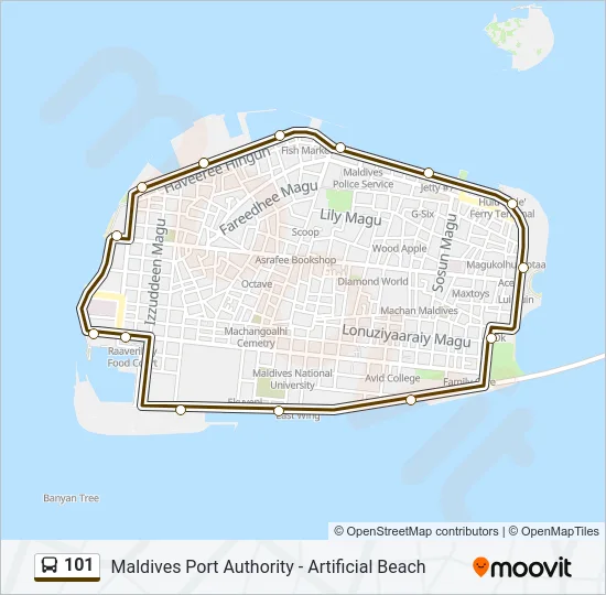 101 Bus Line Map