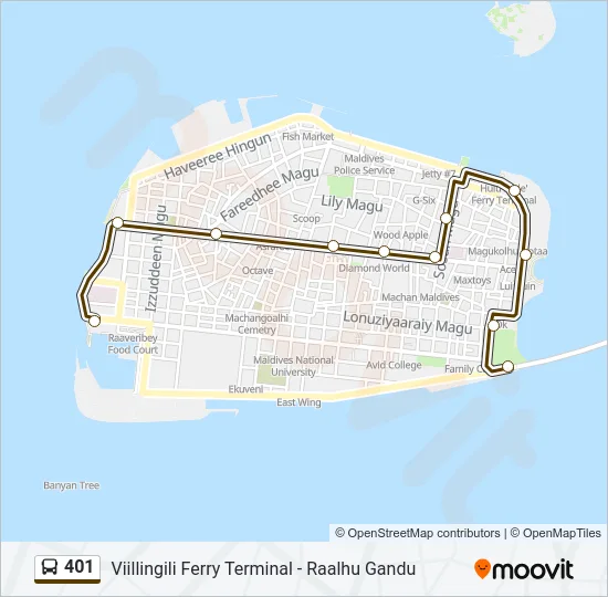 401 Bus Line Map