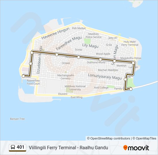 401 Bus Line Map