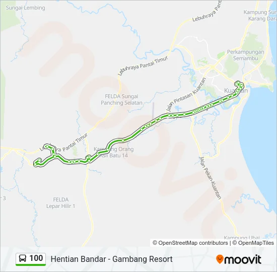 100 Bus Line Map