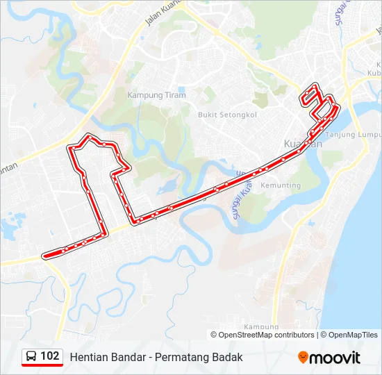 102 Bus Line Map