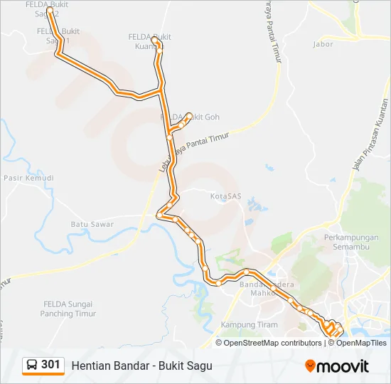 301 Bus Line Map