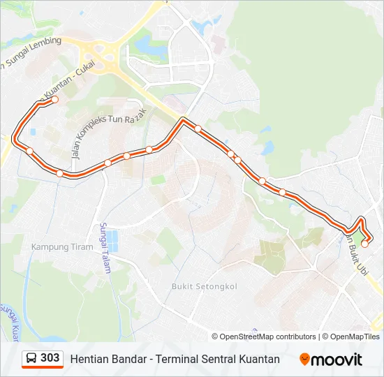 303 Bus Line Map