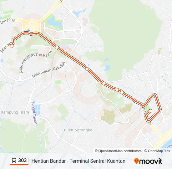 303 Bus Line Map